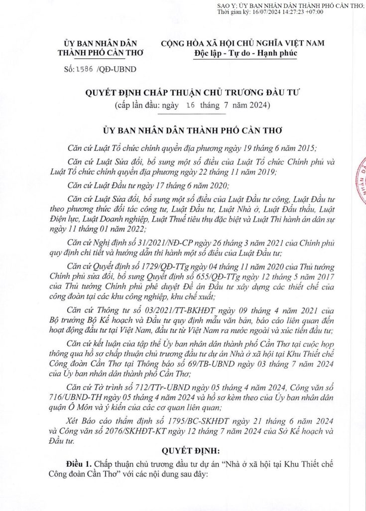 Dự Án Nhà Ở Xã Hội tại Khu Thiết Chế Công Đoàn Cần Thơ