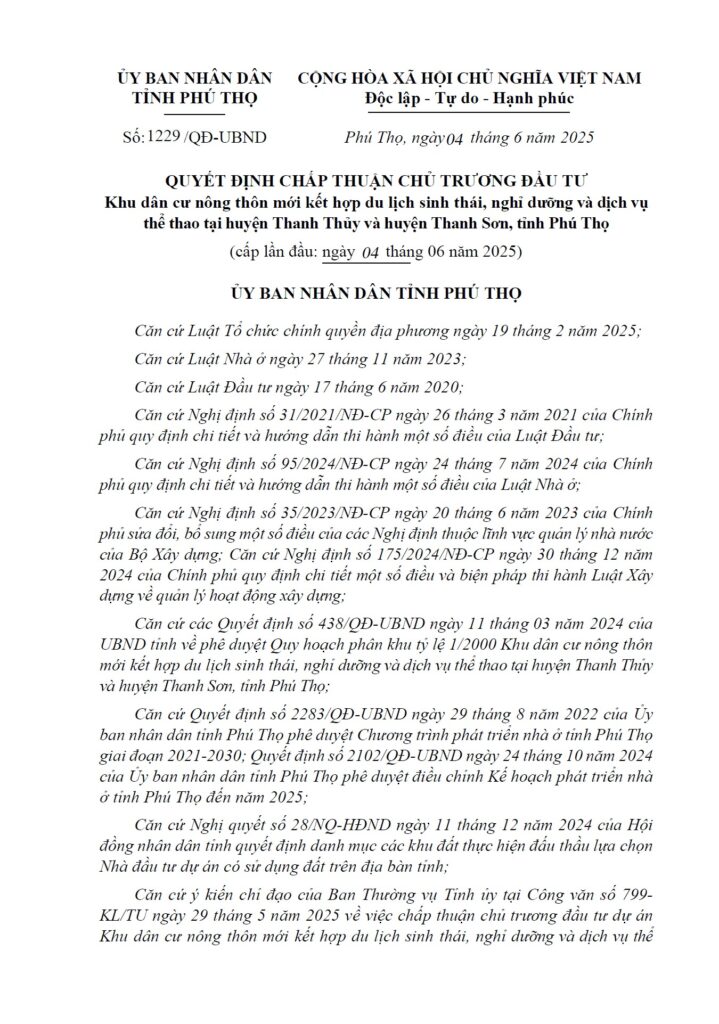 Khu dân cư nông thôn mới Thanh Thủy - Thanh Sơn