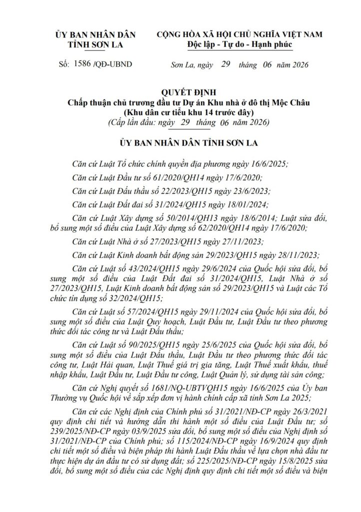 Khu nhà ở đô thị Mộc Châu
